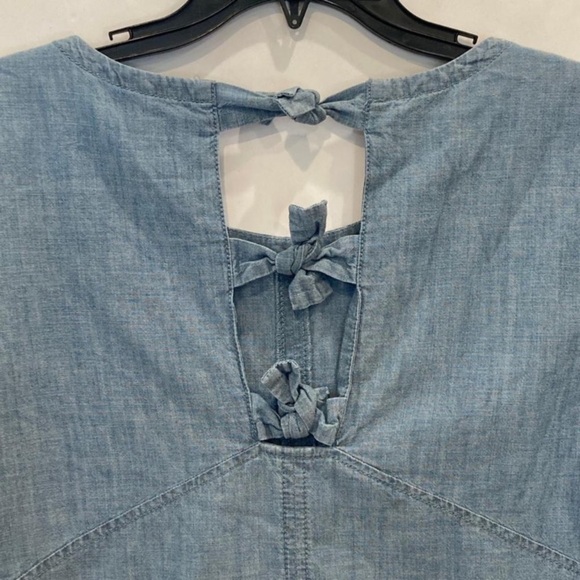 Madewell Chambray Tie-Back Top Medium - Picture 7 of 9